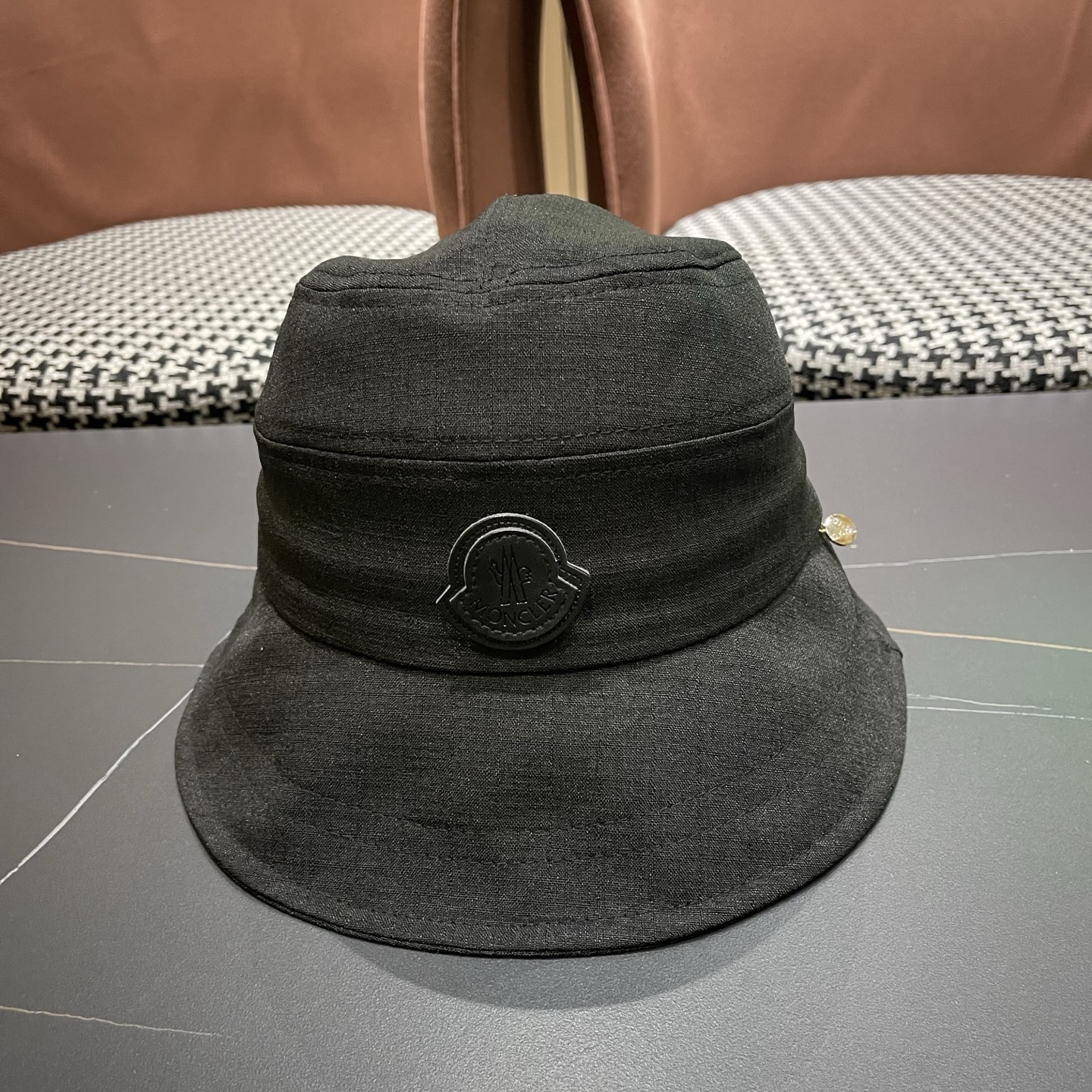 MONCLER（蒙口） 日系系带蝴蝶结盆帽春款小众渔夫帽女休闲百搭显脸小防晒帽子