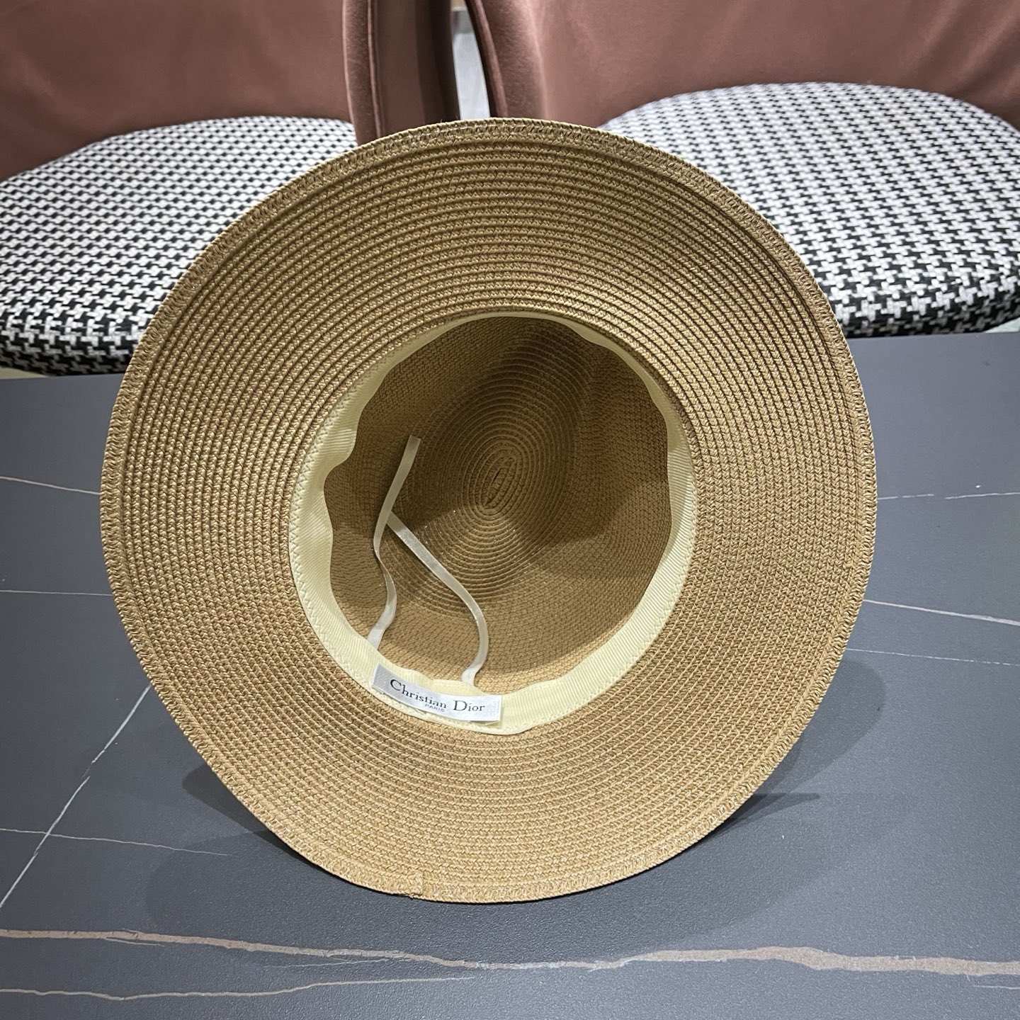 Dior迪奥 夏季草帽平檐草编沙滩帽子英伦遮阳亲子礼帽男女