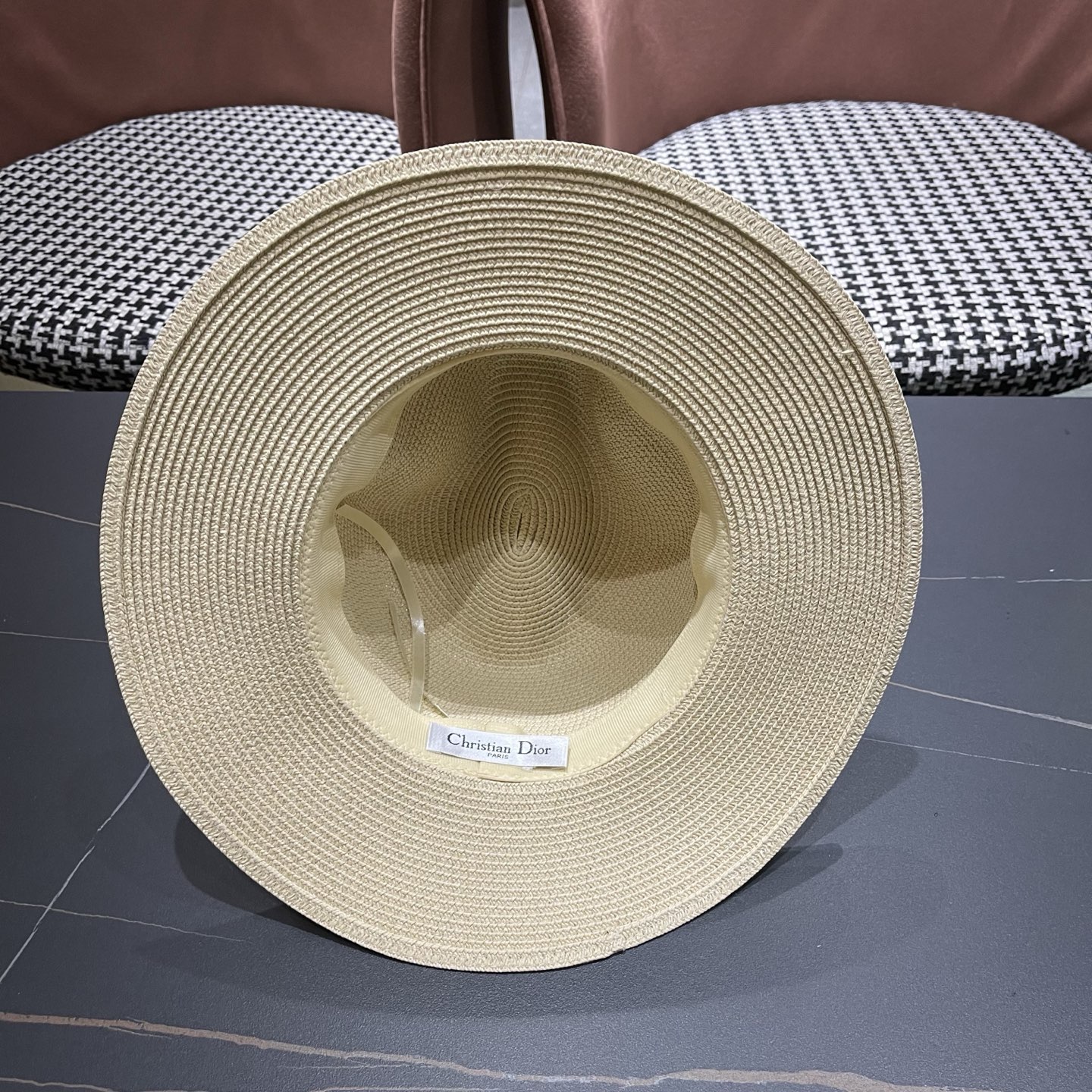 Dior迪奥 夏季草帽平檐草编沙滩帽子英伦遮阳亲子礼帽男女