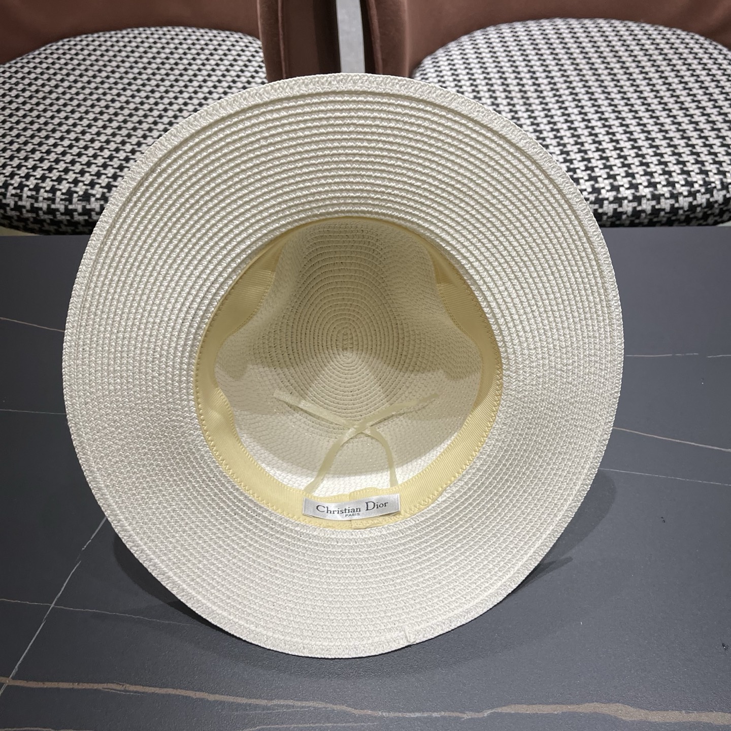 Dior迪奥 夏季草帽平檐草编沙滩帽子英伦遮阳亲子礼帽男女