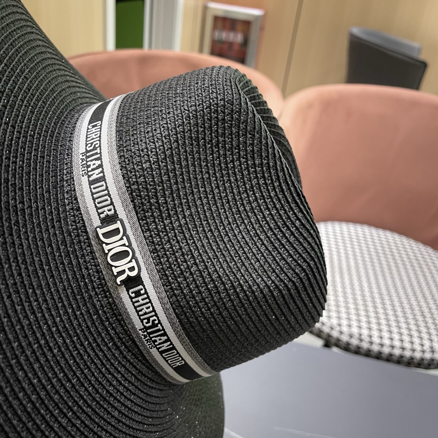 Dior迪奥 夏季草帽平檐草编沙滩帽子英伦遮阳亲子礼帽男女