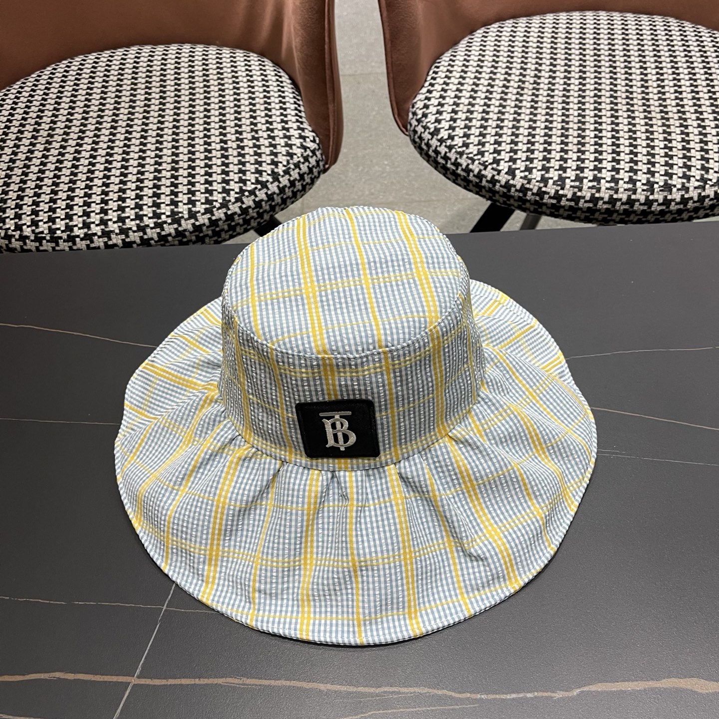 Burberry巴宝莉 韩系格子渔夫帽女夏季防晒大帽檐可折叠遮 脸蝴蝶结遮阳帽子新款