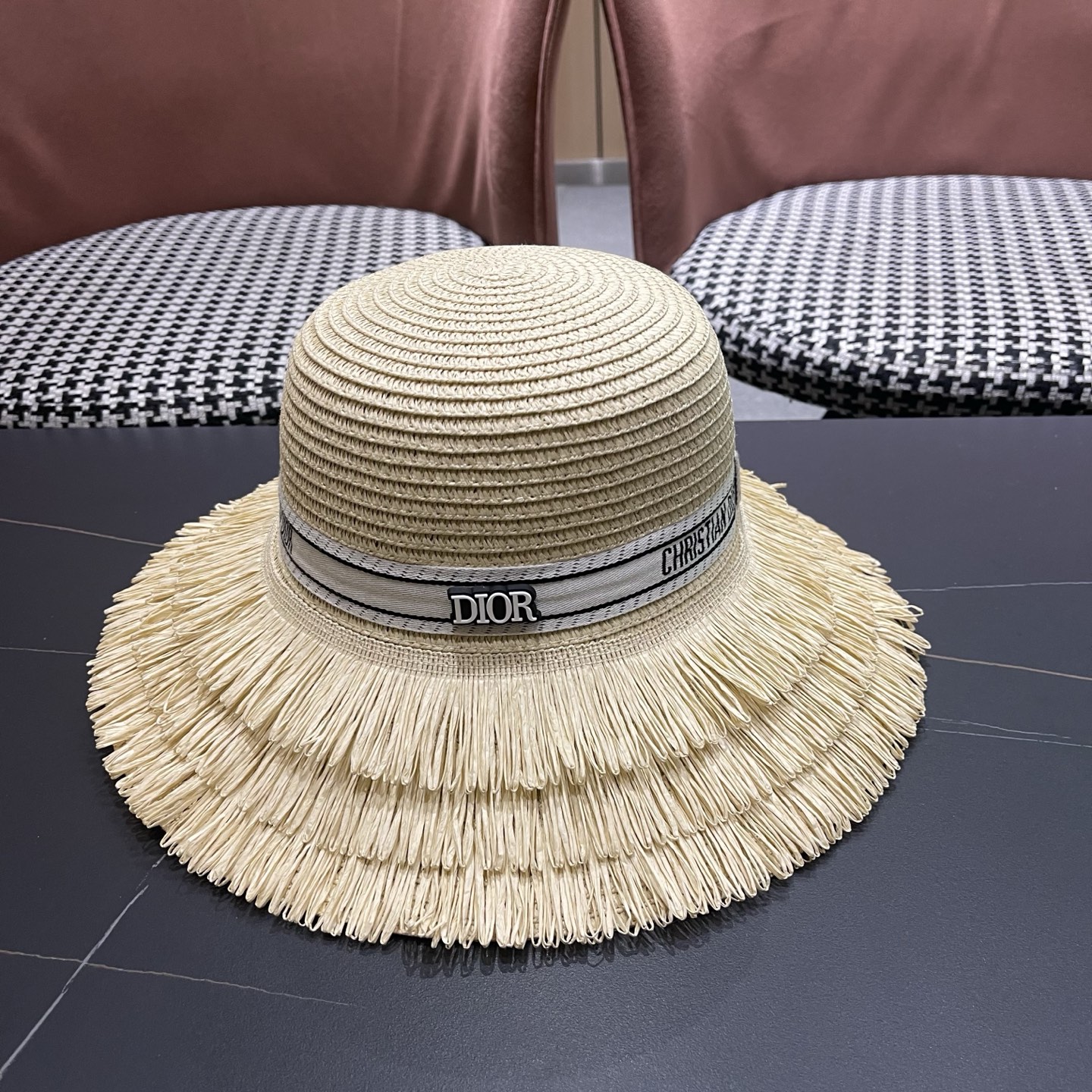 Dior迪奥新款草帽，遮阳帽，太阳帽，沙滩遮阳帽帽，头围57cm