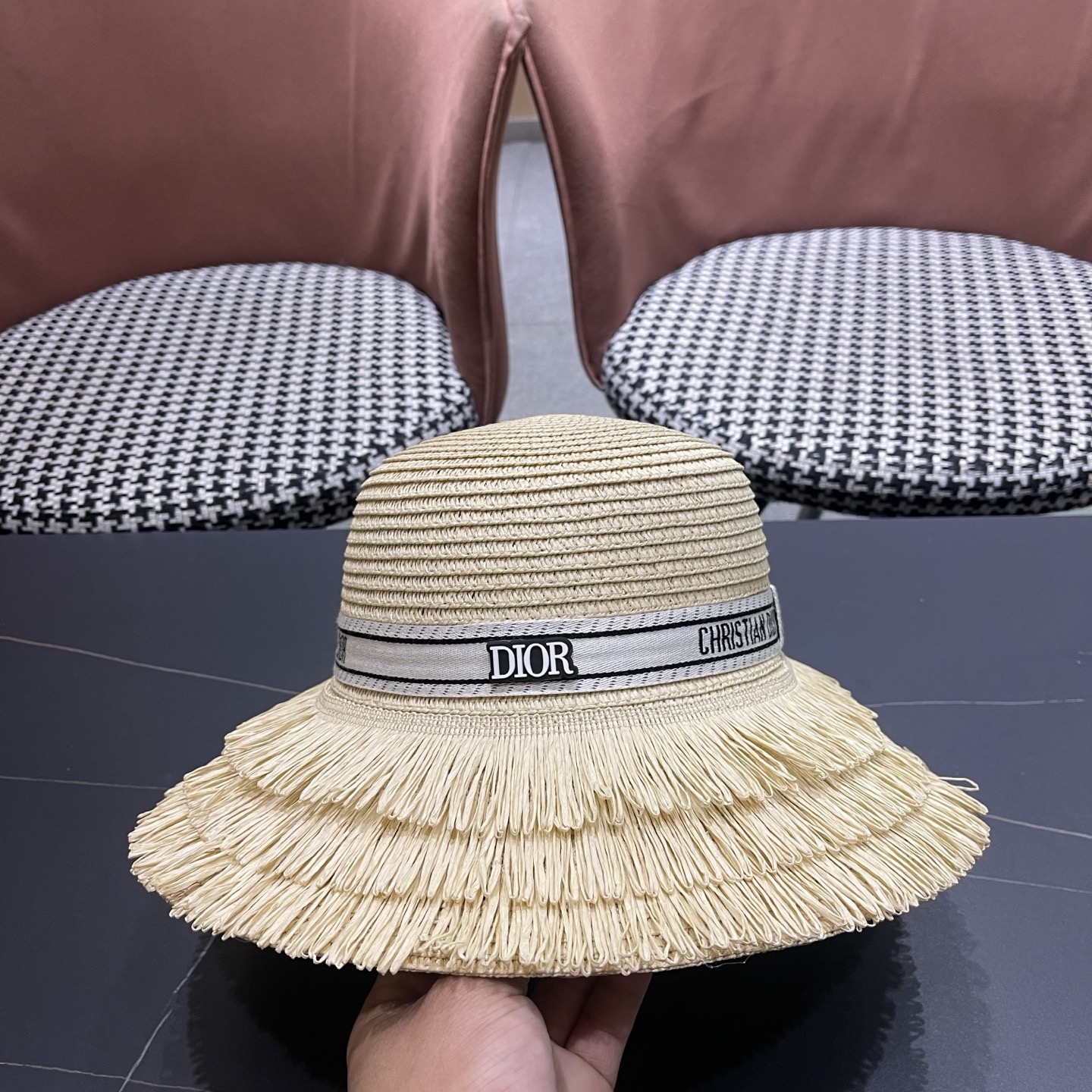 Dior迪奥新款草帽，遮阳帽，太阳帽，沙滩遮阳帽帽，头围57cm