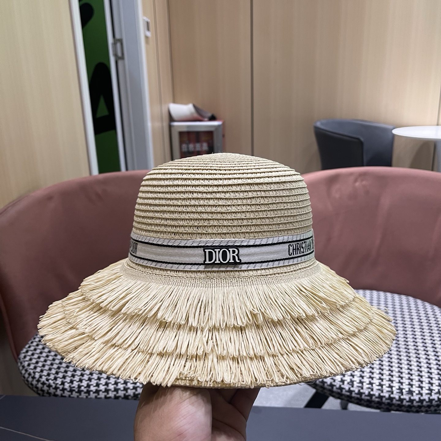 Dior迪奥新款草帽，遮阳帽，太阳帽，沙滩遮阳帽帽，头围57cm