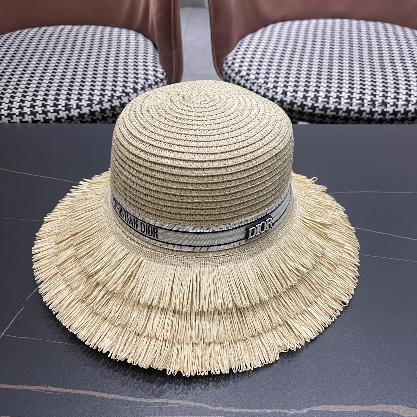 Dior迪奥新款草帽，遮阳帽，太阳帽，沙滩遮阳帽帽，头围57cm