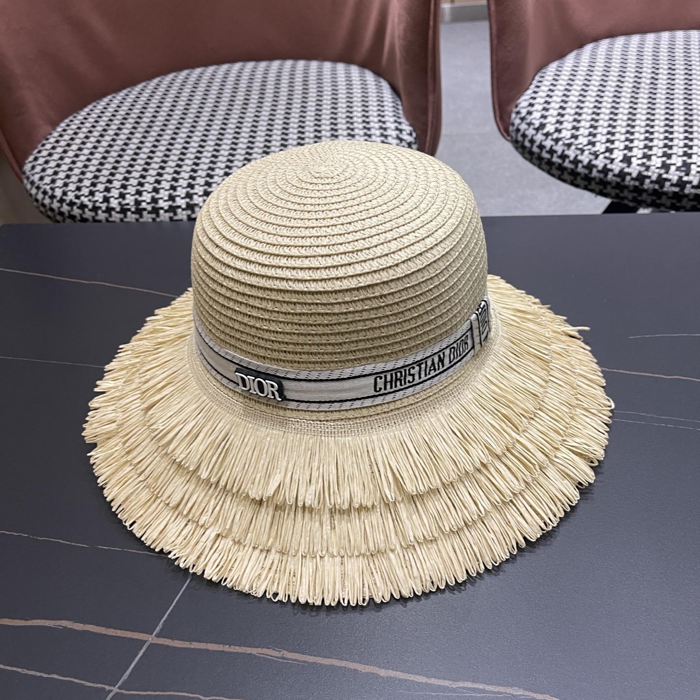 Dior迪奥新款草帽，遮阳帽，太阳帽，沙滩遮阳帽帽，头围57cm