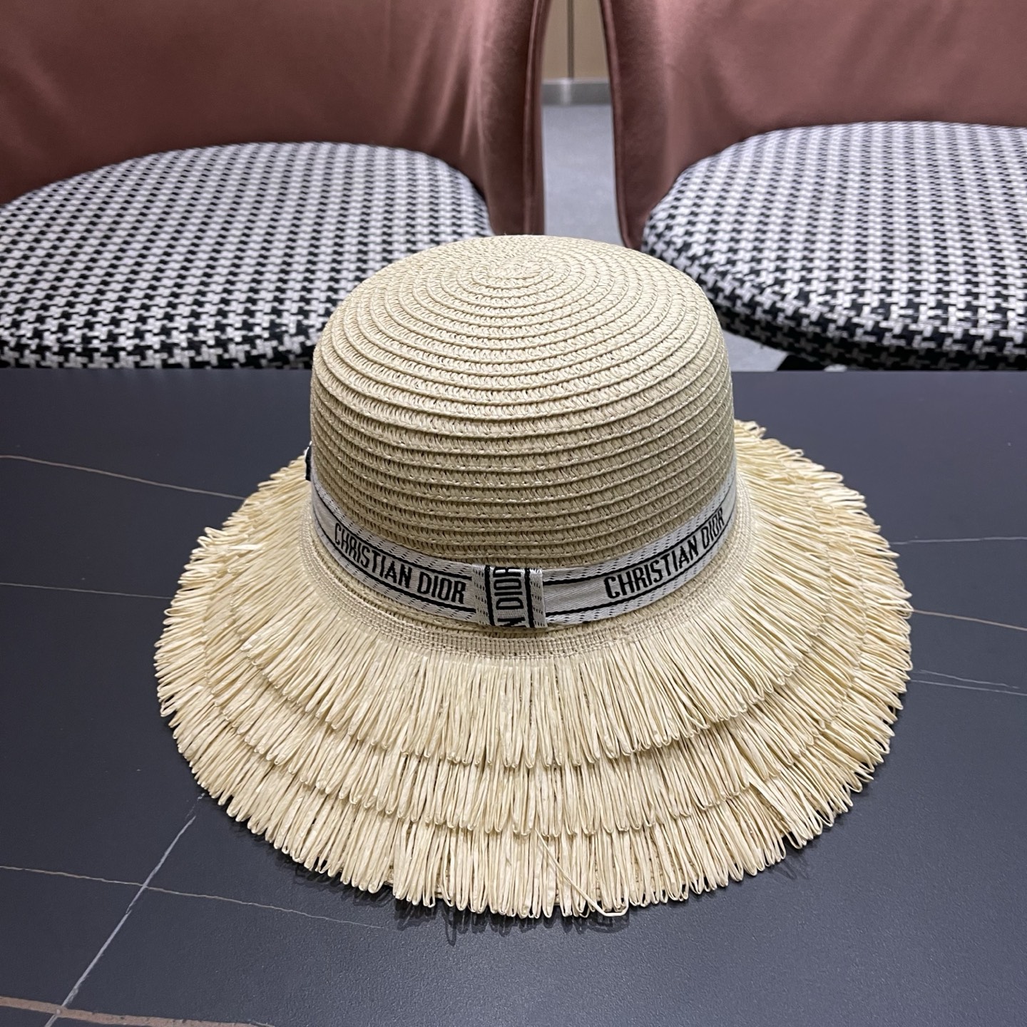Dior迪奥新款草帽，遮阳帽，太阳帽，沙滩遮阳帽帽，头围57cm