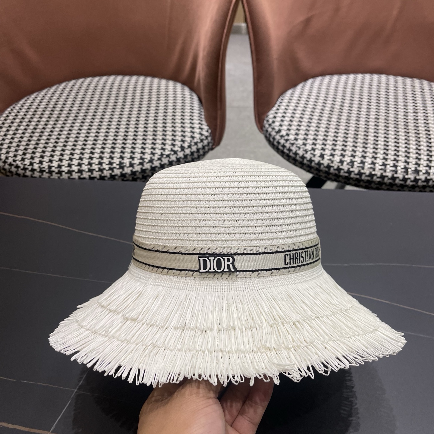 Dior迪奥新款草帽，遮阳帽，太阳帽，沙滩遮阳帽帽，头围57cm