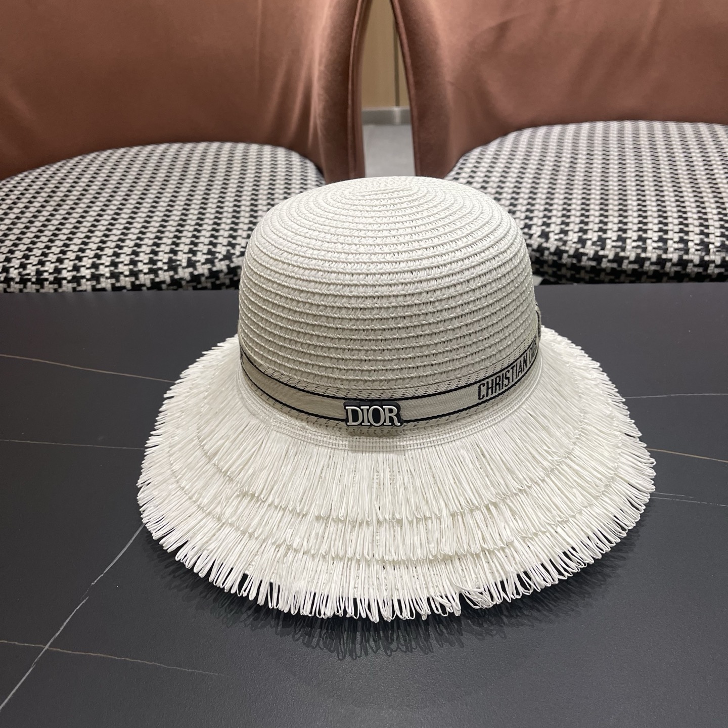 Dior迪奥新款草帽，遮阳帽，太阳帽，沙滩遮阳帽帽，头围57cm