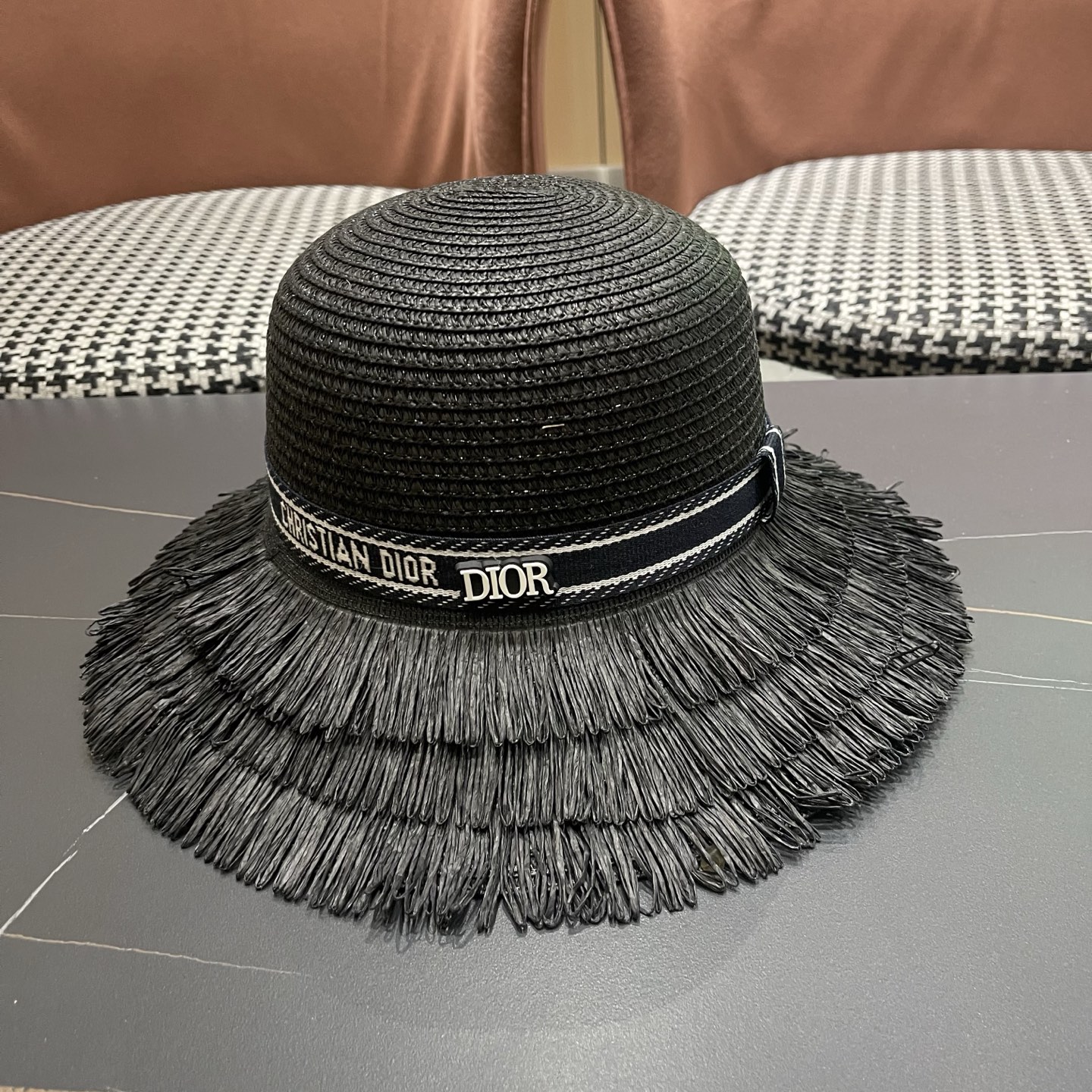 Dior迪奥新款草帽，遮阳帽，太阳帽，沙滩遮阳帽帽，头围57cm