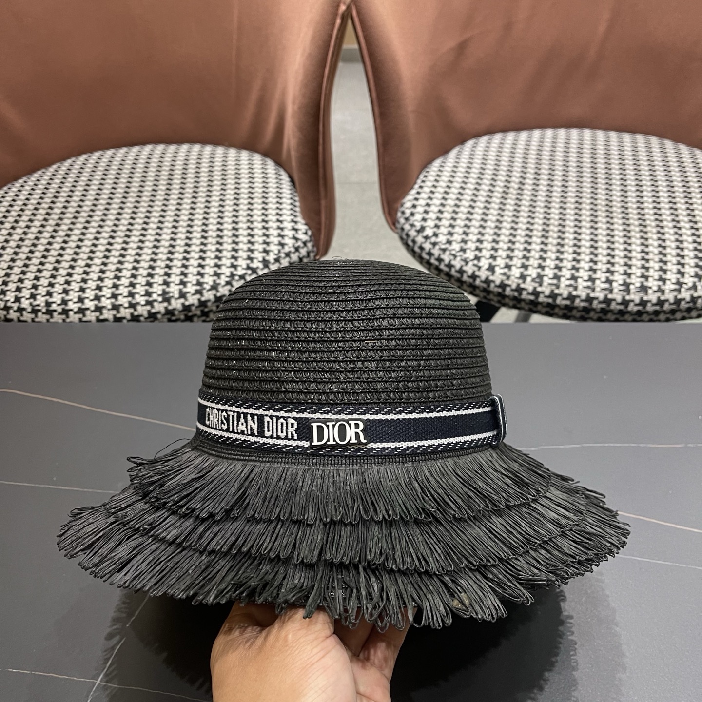 Dior迪奥新款草帽，遮阳帽，太阳帽，沙滩遮阳帽帽，头围57cm