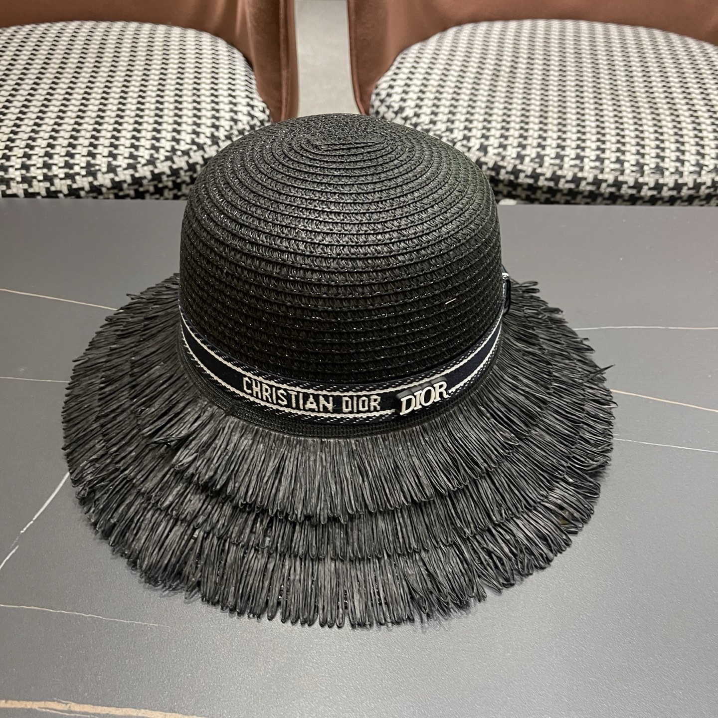 Dior迪奥新款草帽，遮阳帽，太阳帽，沙滩遮阳帽帽，头围57cm