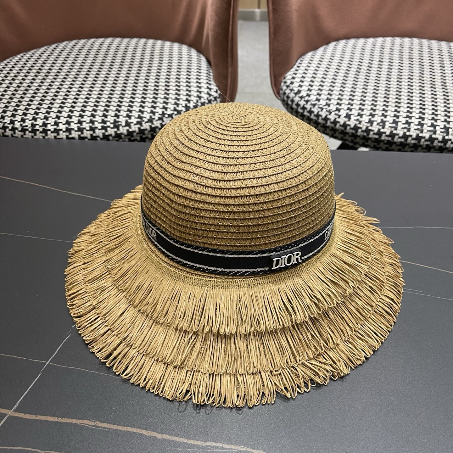 Dior迪奥新款草帽，遮阳帽，太阳帽，沙滩遮阳帽帽，头围57cm