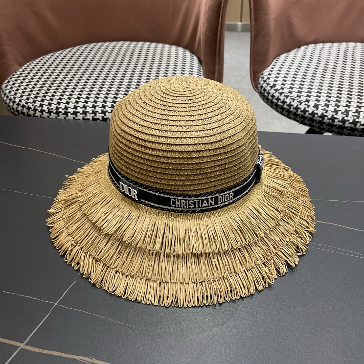 Dior迪奥新款草帽，遮阳帽，太阳帽，沙滩遮阳帽帽，头围57cm