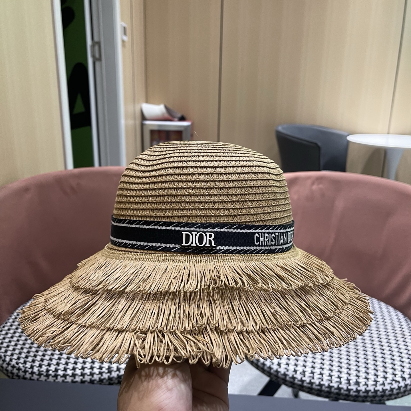 Dior迪奥新款草帽，遮阳帽，太阳帽，沙滩遮阳帽帽，头围57cm