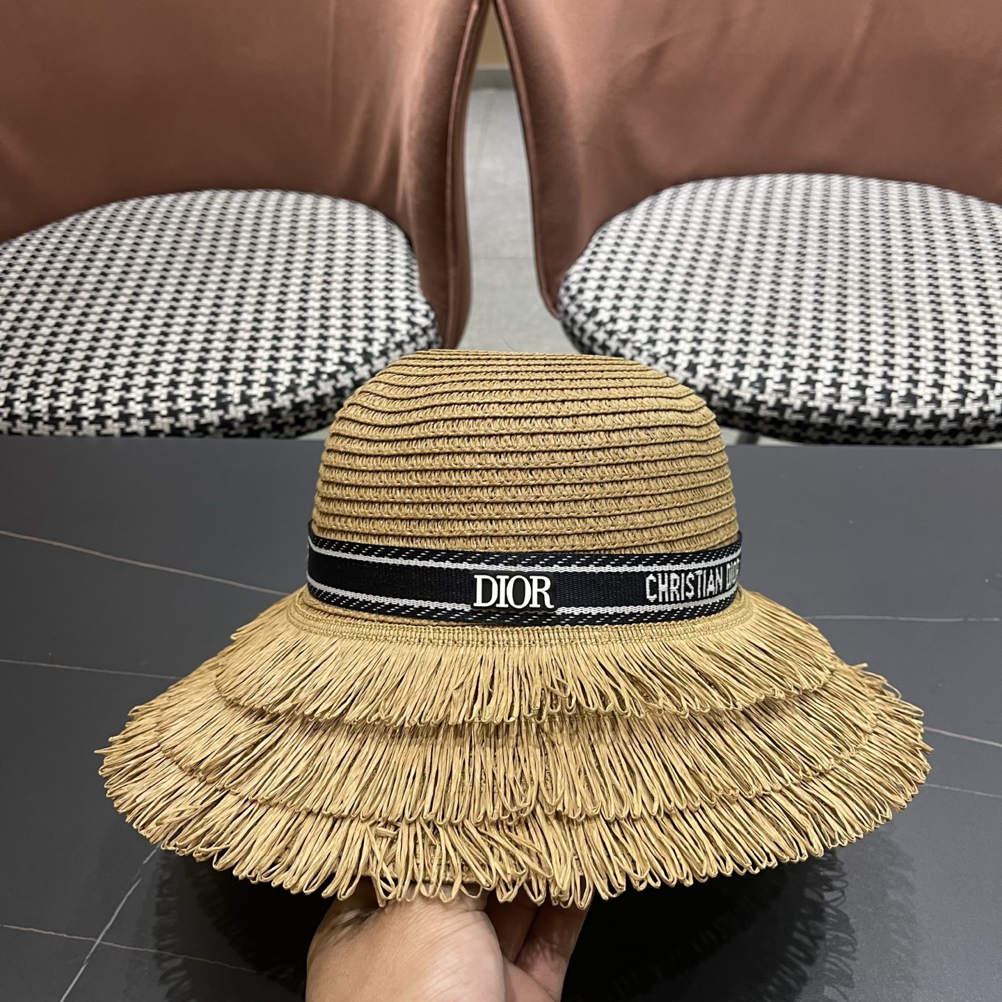 Dior迪奥新款草帽，遮阳帽，太阳帽，沙滩遮阳帽帽，头围57cm