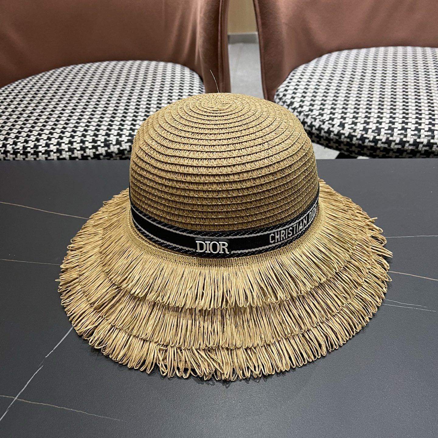 Dior迪奥新款草帽，遮阳帽，太阳帽，沙滩遮阳帽帽，头围57cm