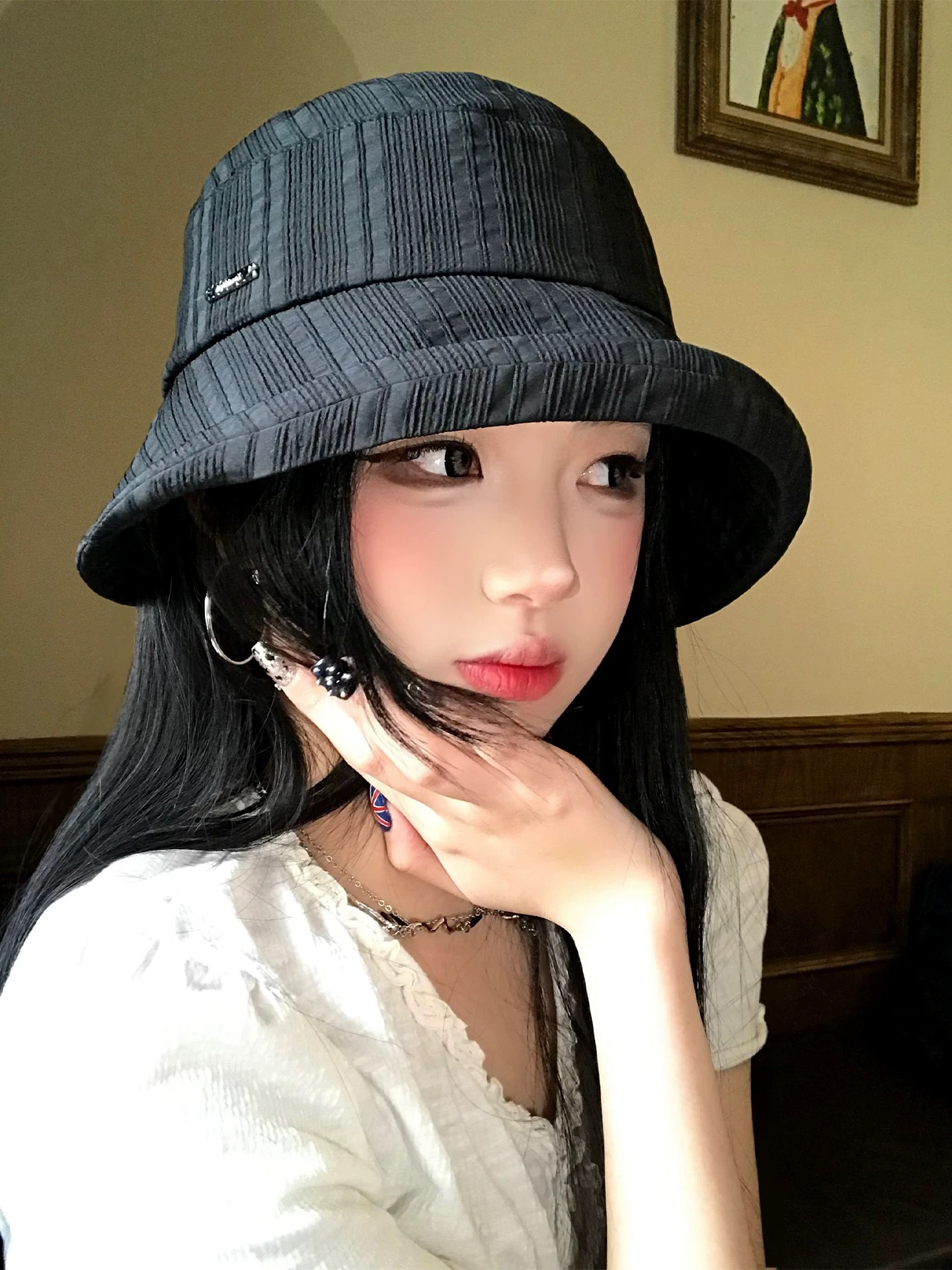 迪奥Dior 帽子女春夏新款防晒遮阳帽户外卷边透气日系盆帽显脸小渔夫帽子潮