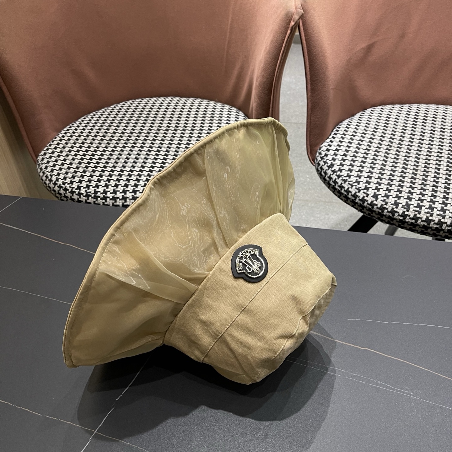 MONCLER（蒙口）春夏百搭可折叠大檐防晒帽女透气遮阳帽户外出游休闲渔夫帽显脸小