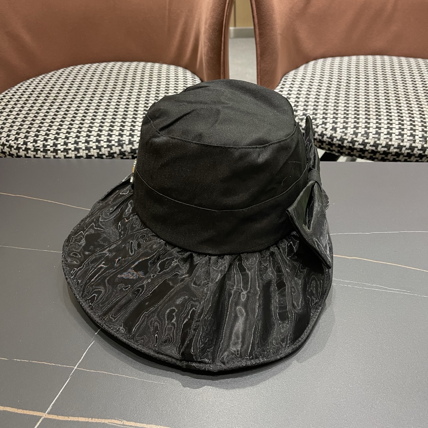 MONCLER（蒙口）春夏百搭可折叠大檐防晒帽女透气遮阳帽户外出游休闲渔夫帽显脸小