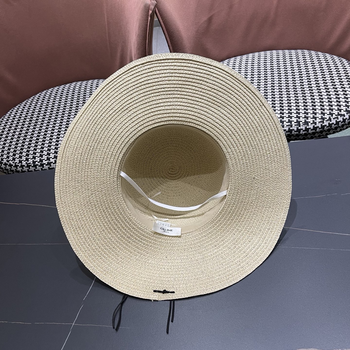 Celine赛琳 草帽女夏海边沙滩户外大帽檐太阳帽遮阳防晒帽子蝴蝶结