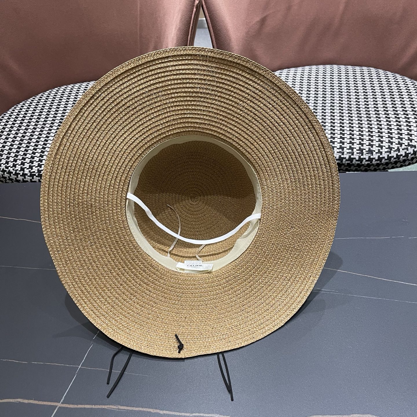 Celine赛琳 草帽女夏海边沙滩户外大帽檐太阳帽遮阳防晒帽子蝴蝶结