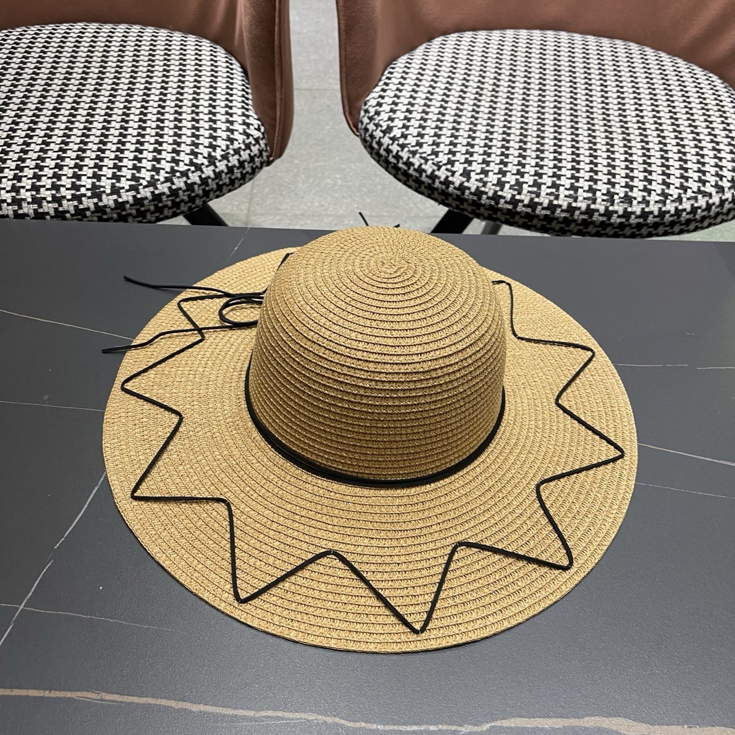 Celine赛琳 草帽女夏海边沙滩户外大帽檐太阳帽遮阳防晒帽子蝴蝶结