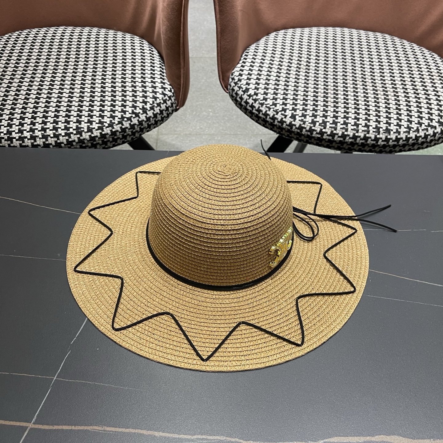 Celine赛琳 草帽女夏海边沙滩户外大帽檐太阳帽遮阳防晒帽子蝴蝶结