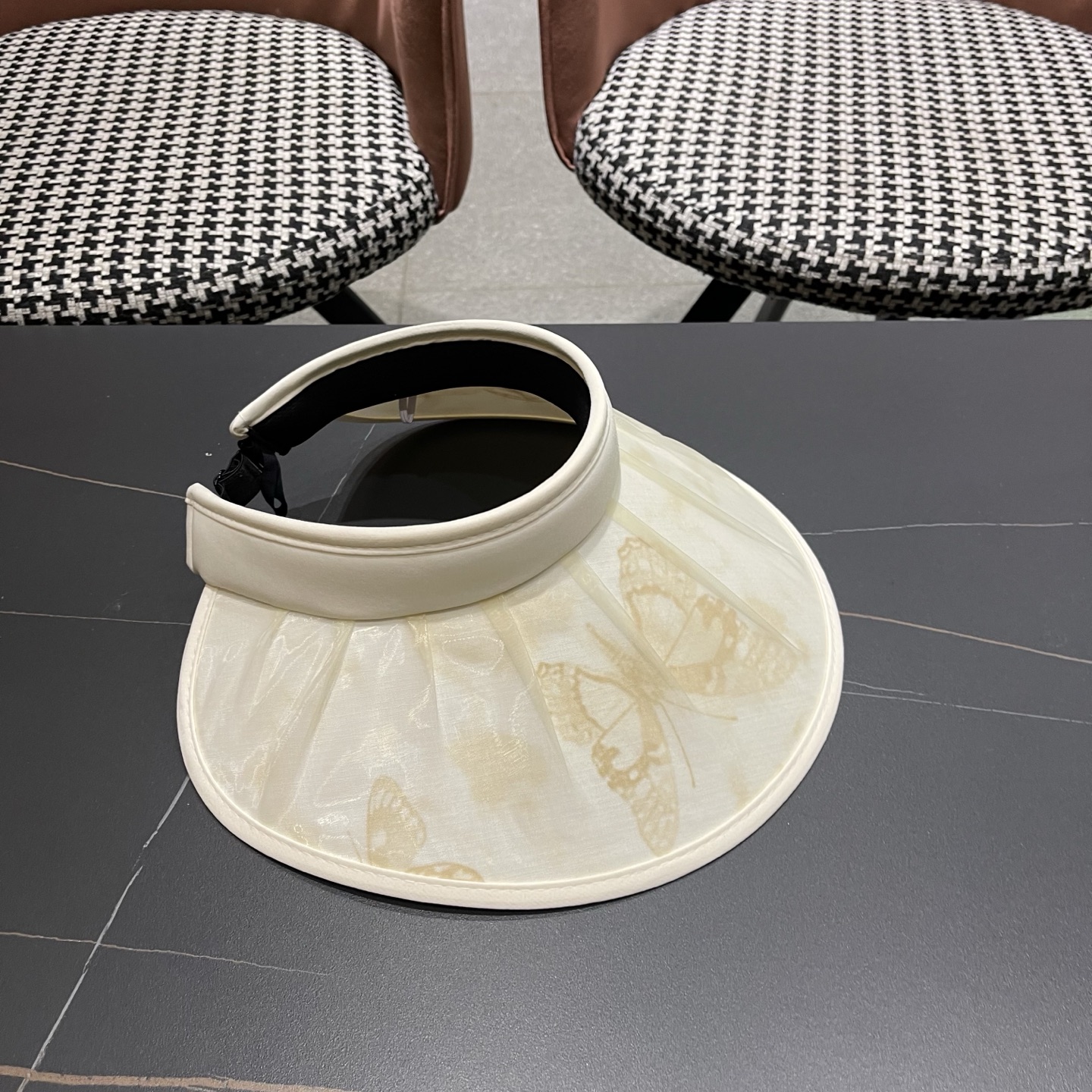 迪奥Dior 夏季遮阳帽女中式国风水墨画加宽大帽檐防紫外线户外骑车太阳帽子