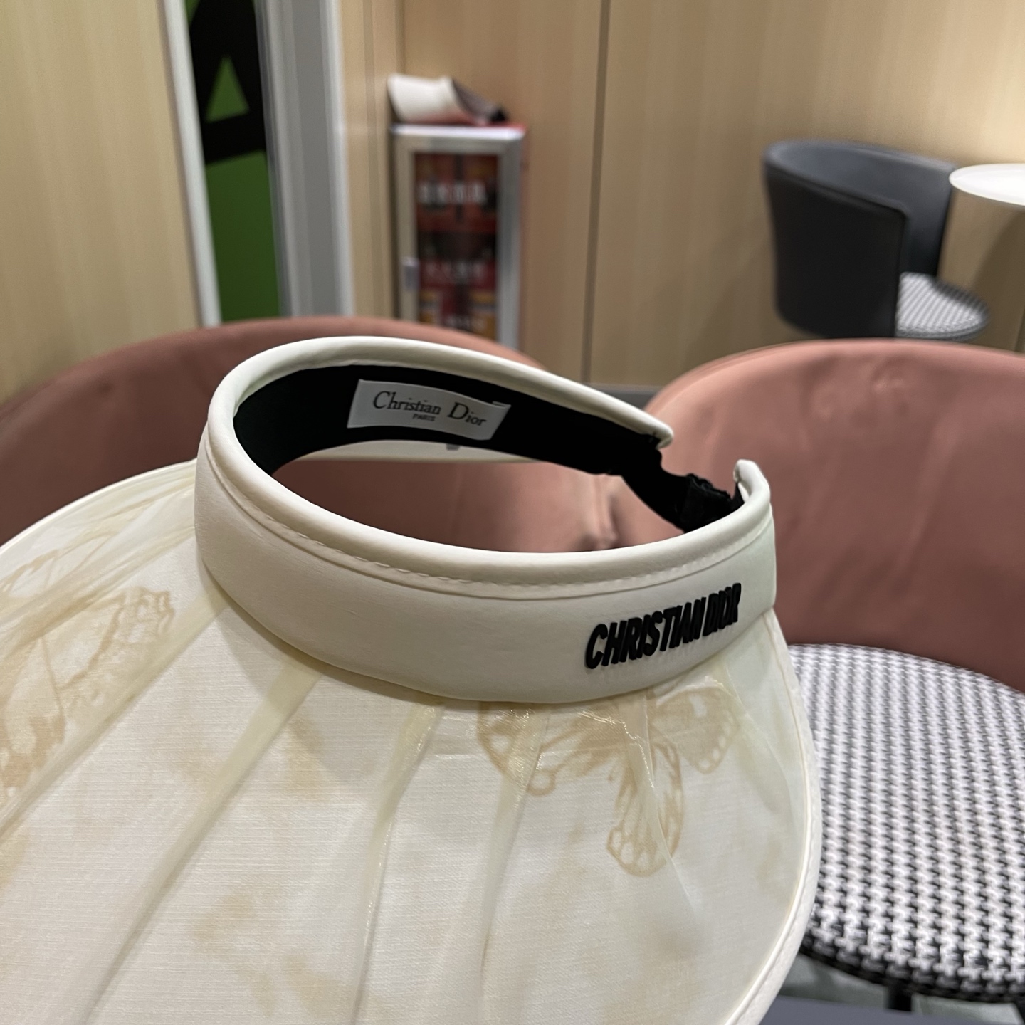 迪奥Dior 夏季遮阳帽女中式国风水墨画加宽大帽檐防紫外线户外骑车太阳帽子