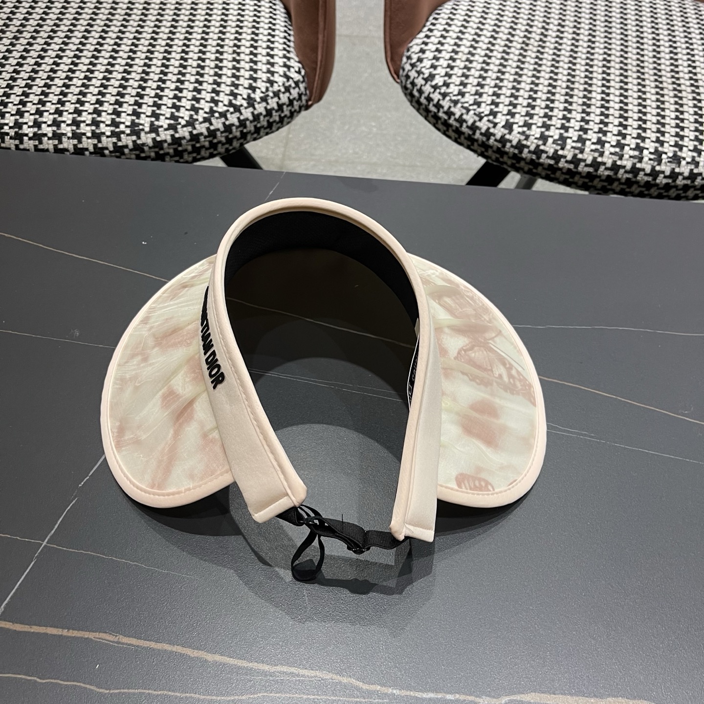 迪奥Dior 夏季遮阳帽女中式国风水墨画加宽大帽檐防紫外线户外骑车太阳帽子