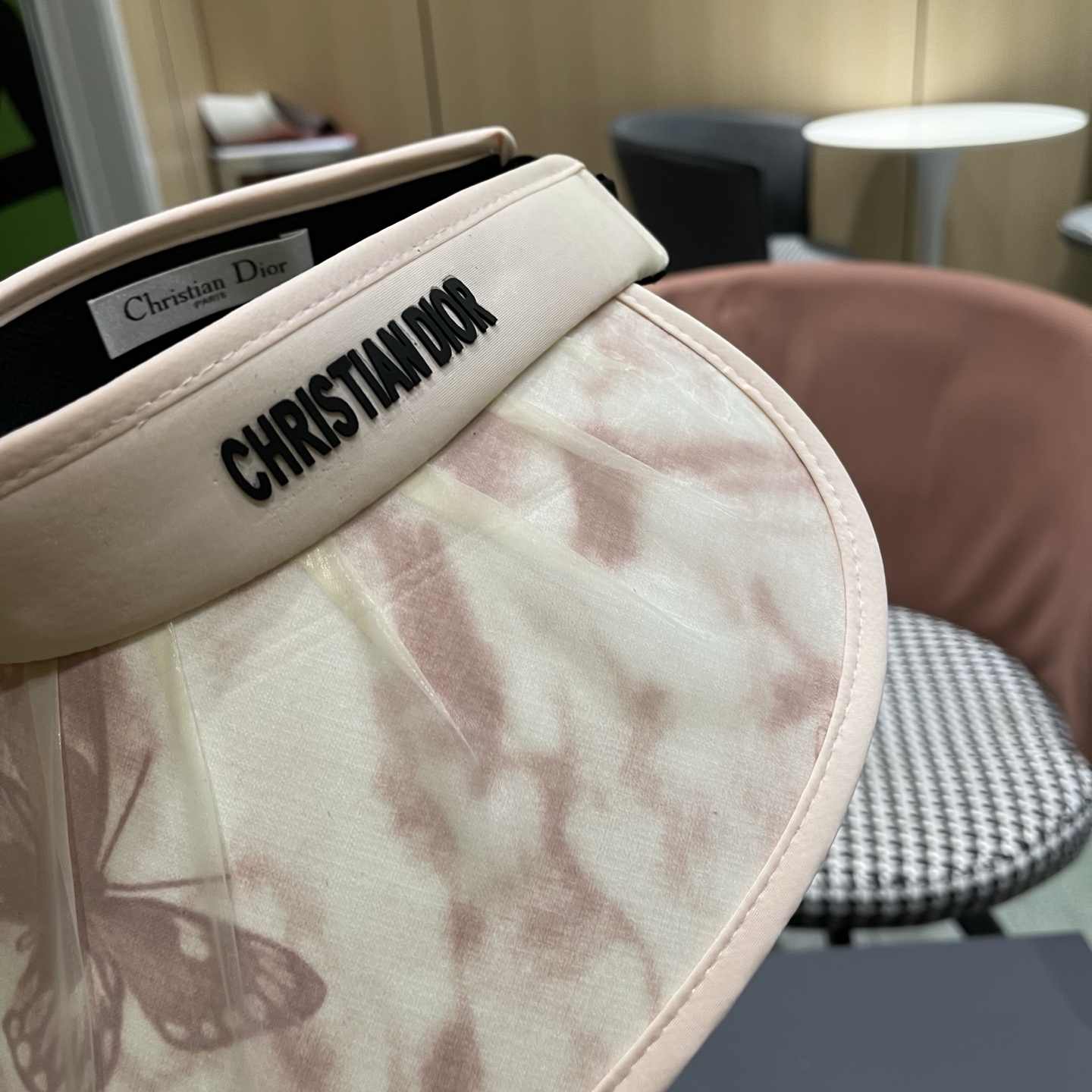 迪奥Dior 夏季遮阳帽女中式国风水墨画加宽大帽檐防紫外线户外骑车太阳帽子