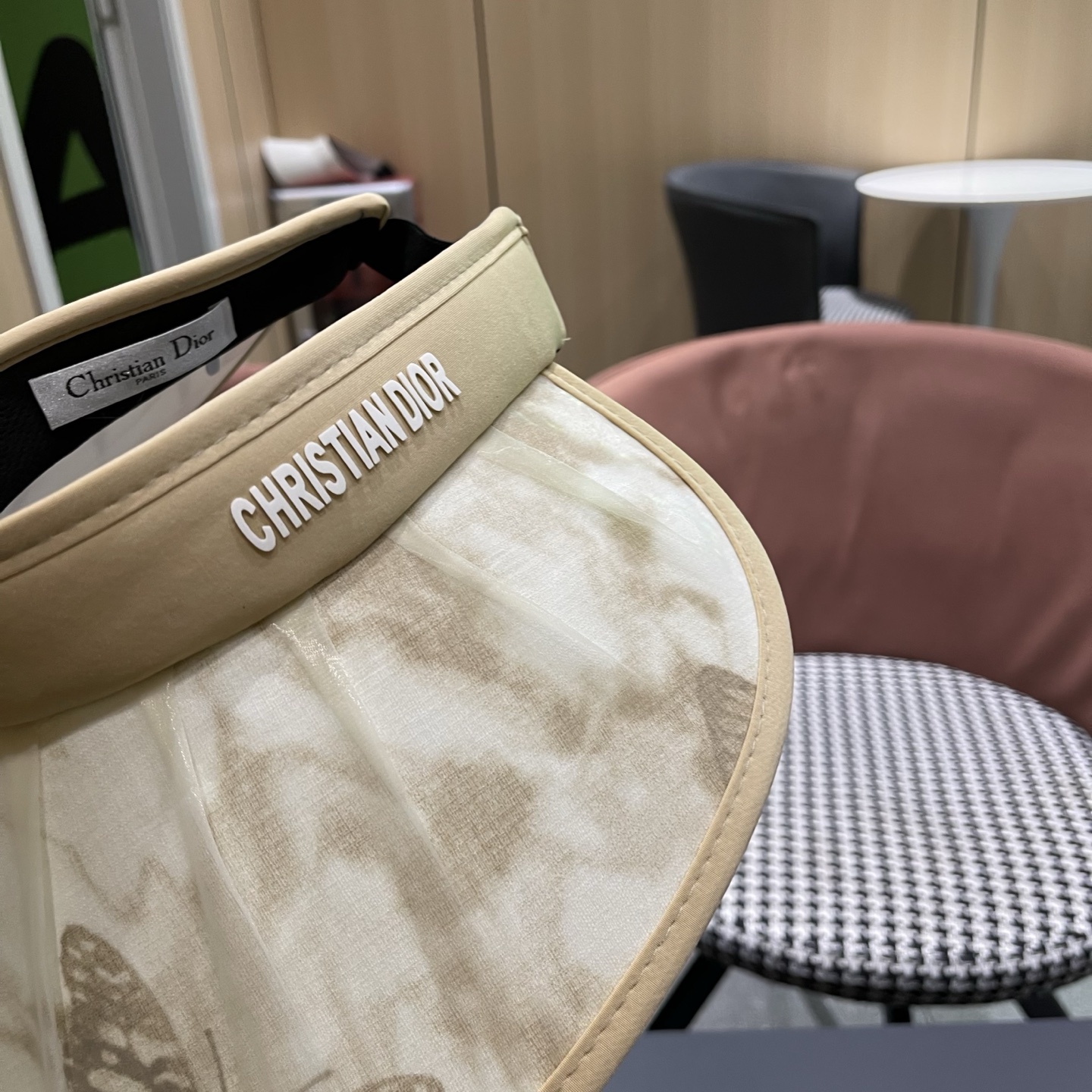 迪奥Dior 夏季遮阳帽女中式国风水墨画加宽大帽檐防紫外线户外骑车太阳帽子