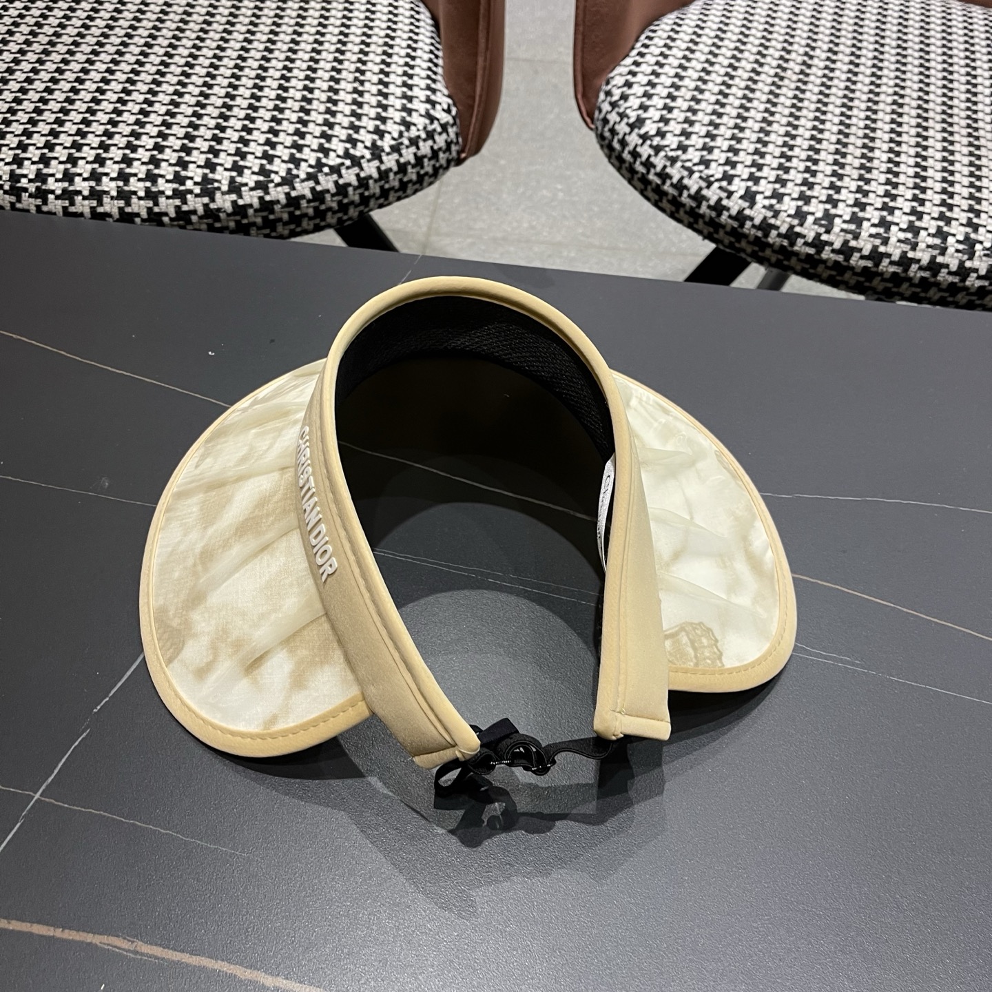 迪奥Dior 夏季遮阳帽女中式国风水墨画加宽大帽檐防紫外线户外骑车太阳帽子