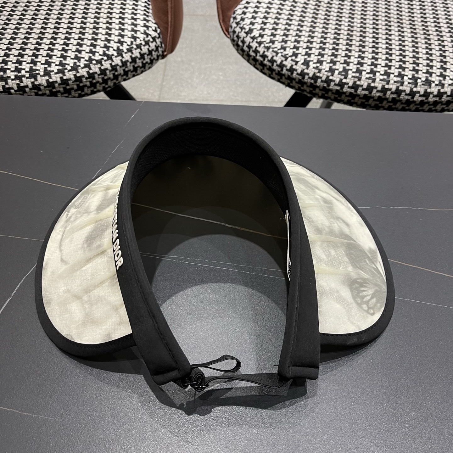 迪奥Dior 夏季遮阳帽女中式国风水墨画加宽大帽檐防紫外线户外骑车太阳帽子