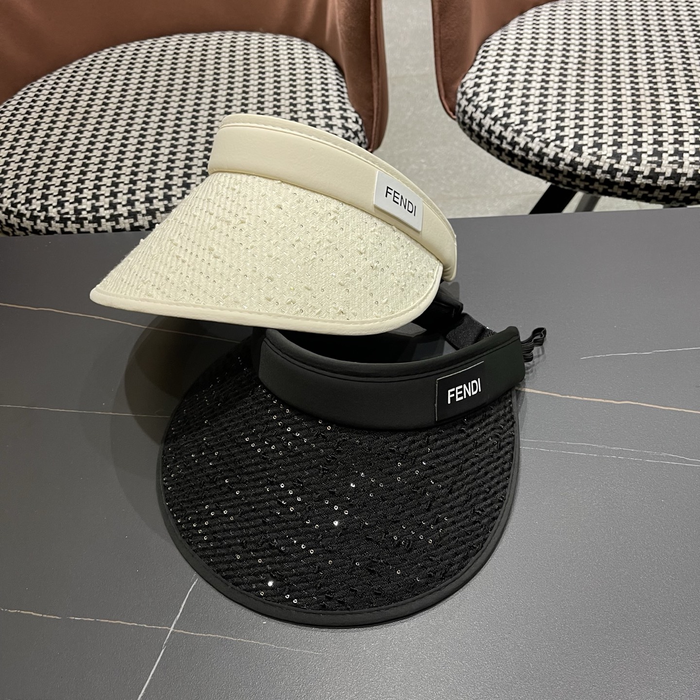 FENDI 芬迪 防晒帽子女春夏户外太阳帽防紫外线遮阳空顶帽大檐骑行发箍贝壳帽