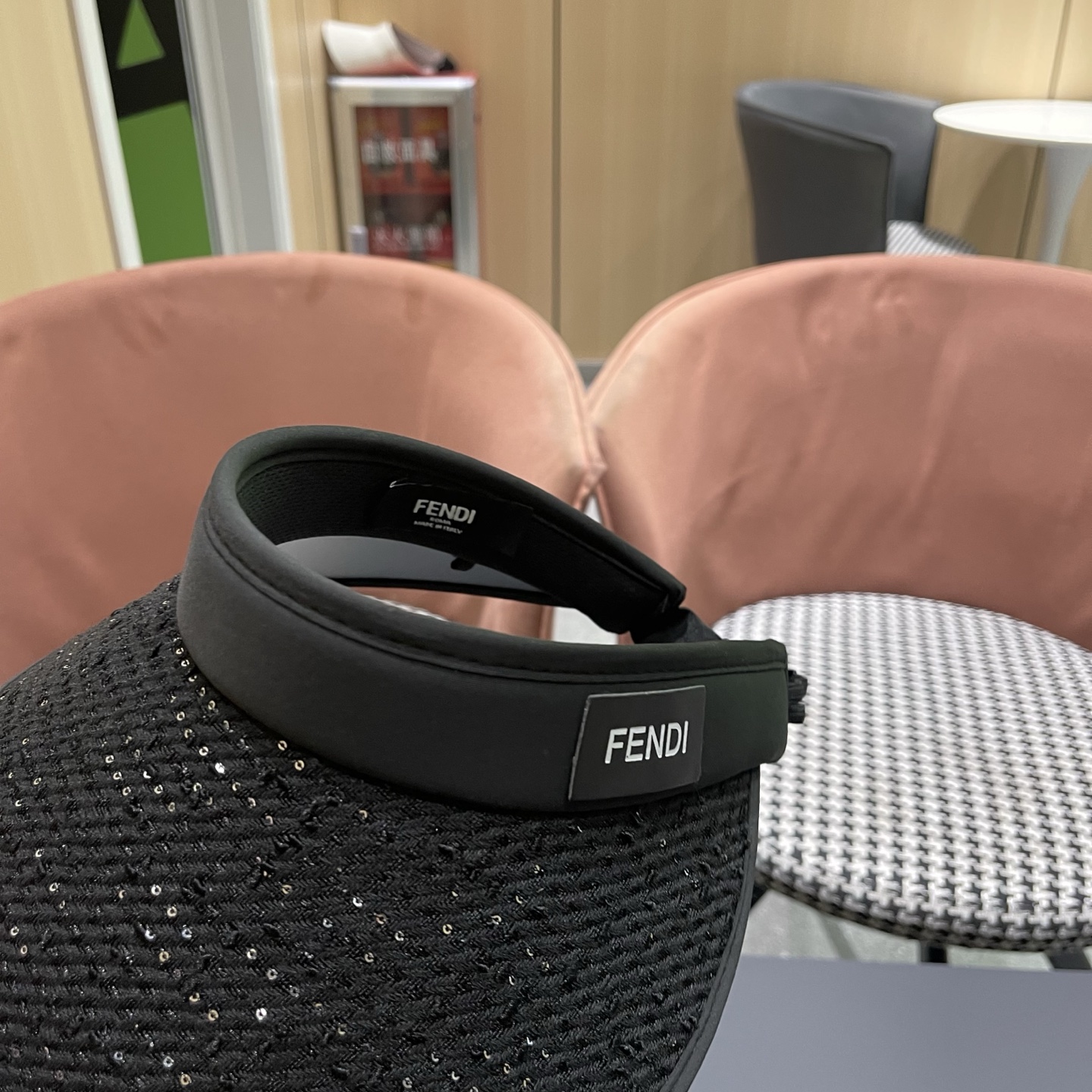 FENDI 芬迪 防晒帽子女春夏户外太阳帽防紫外线遮阳空顶帽大檐骑行发箍贝壳帽