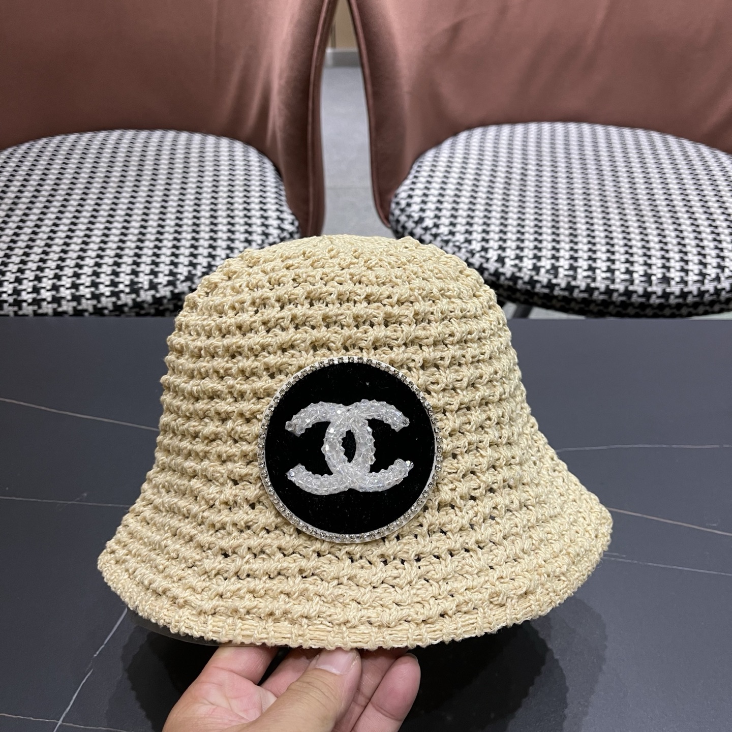 CHANEL香奈儿 镂空草帽子女2026新款薄夏季度假海边沙滩出游遮阳防晒帽