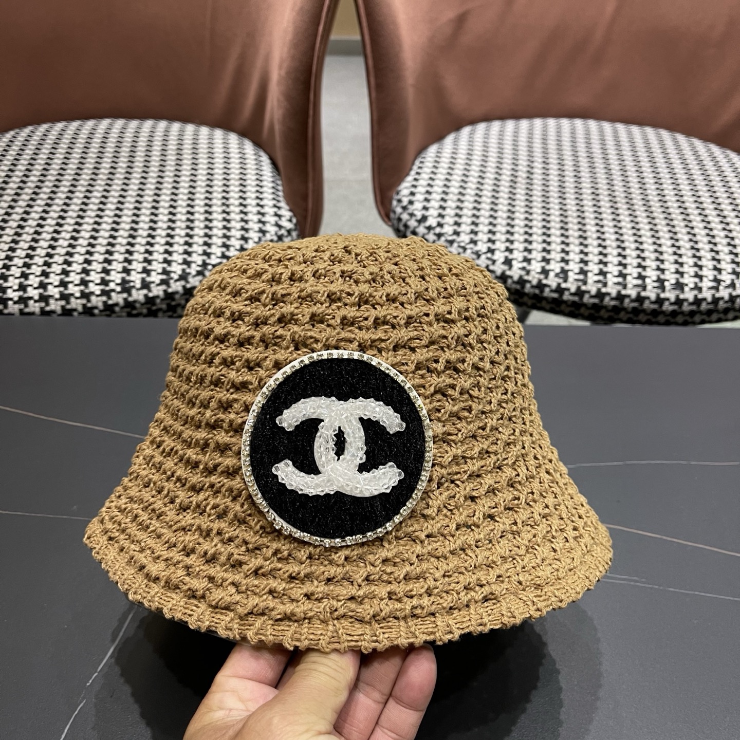 CHANEL香奈儿 镂空草帽子女2026新款薄夏季度假海边沙滩出游遮阳防晒帽