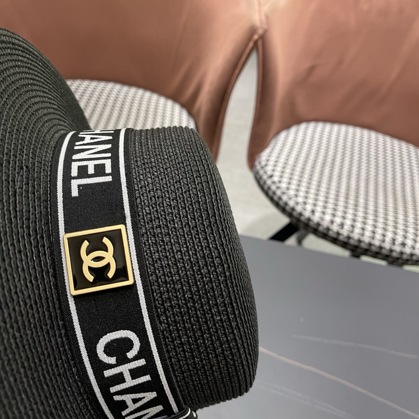 Chanel香奈儿新款平顶草帽，头围57cm