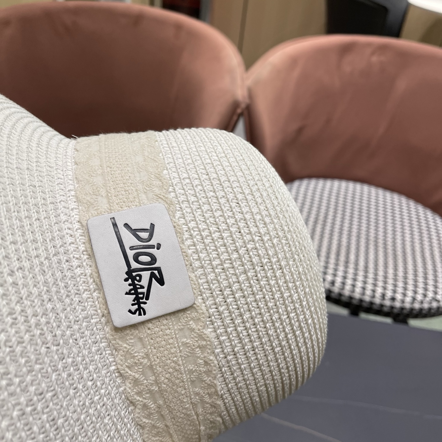 Dior迪奥 新款沙滩草帽女春夏韩版蕾丝蝴蝶结海边遮阳帽透气防晒帽