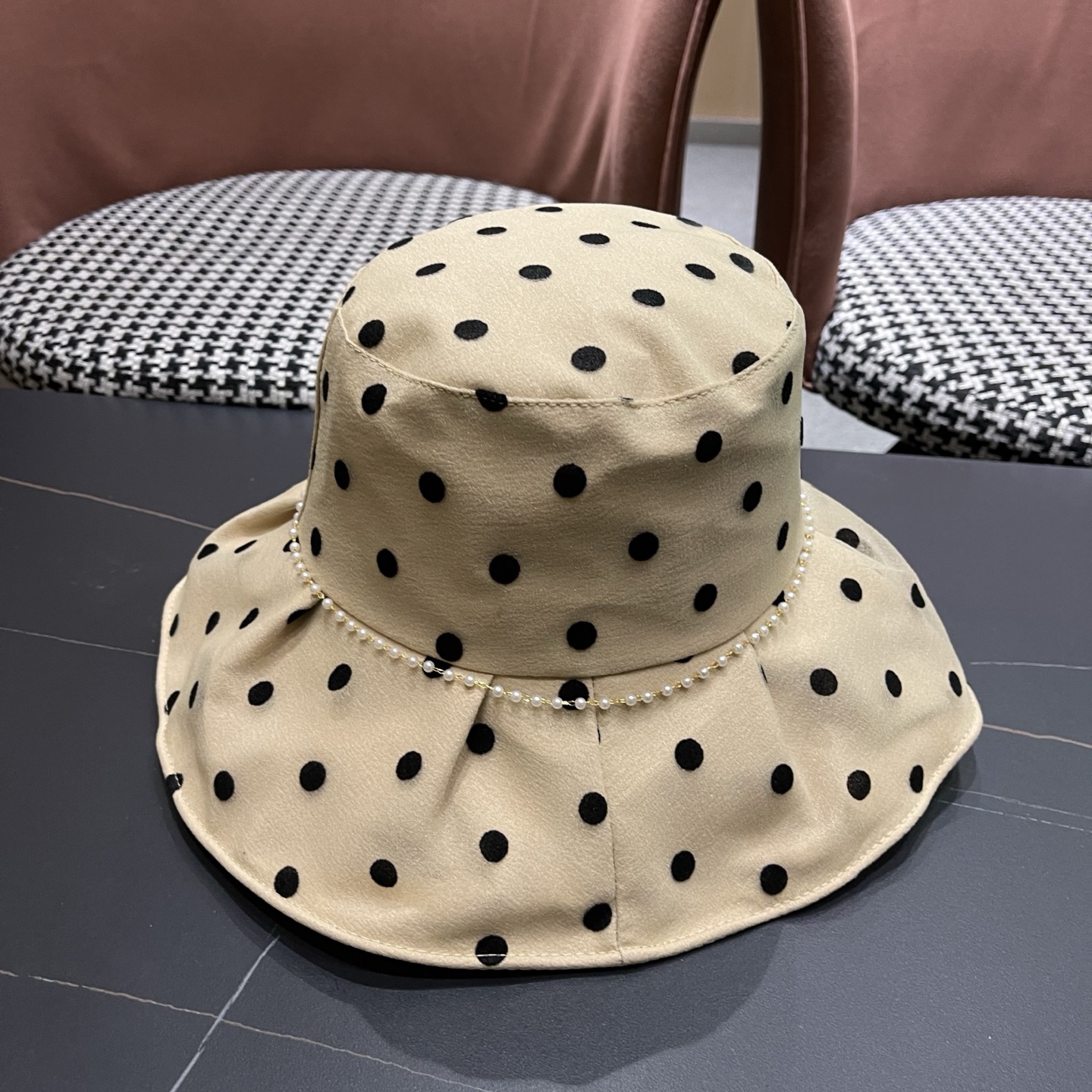 MONCLER（蒙口）渔夫帽女春夏季新款优雅出游可折叠太阳帽大帽檐遮脸防晒遮阳帽女
