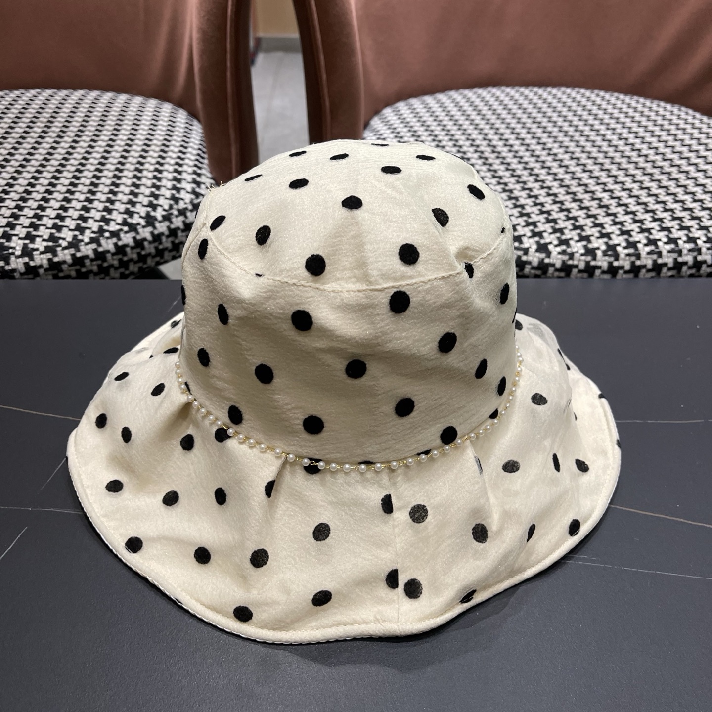 MONCLER（蒙口）渔夫帽女春夏季新款优雅出游可折叠太阳帽大帽檐遮脸防晒遮阳帽女