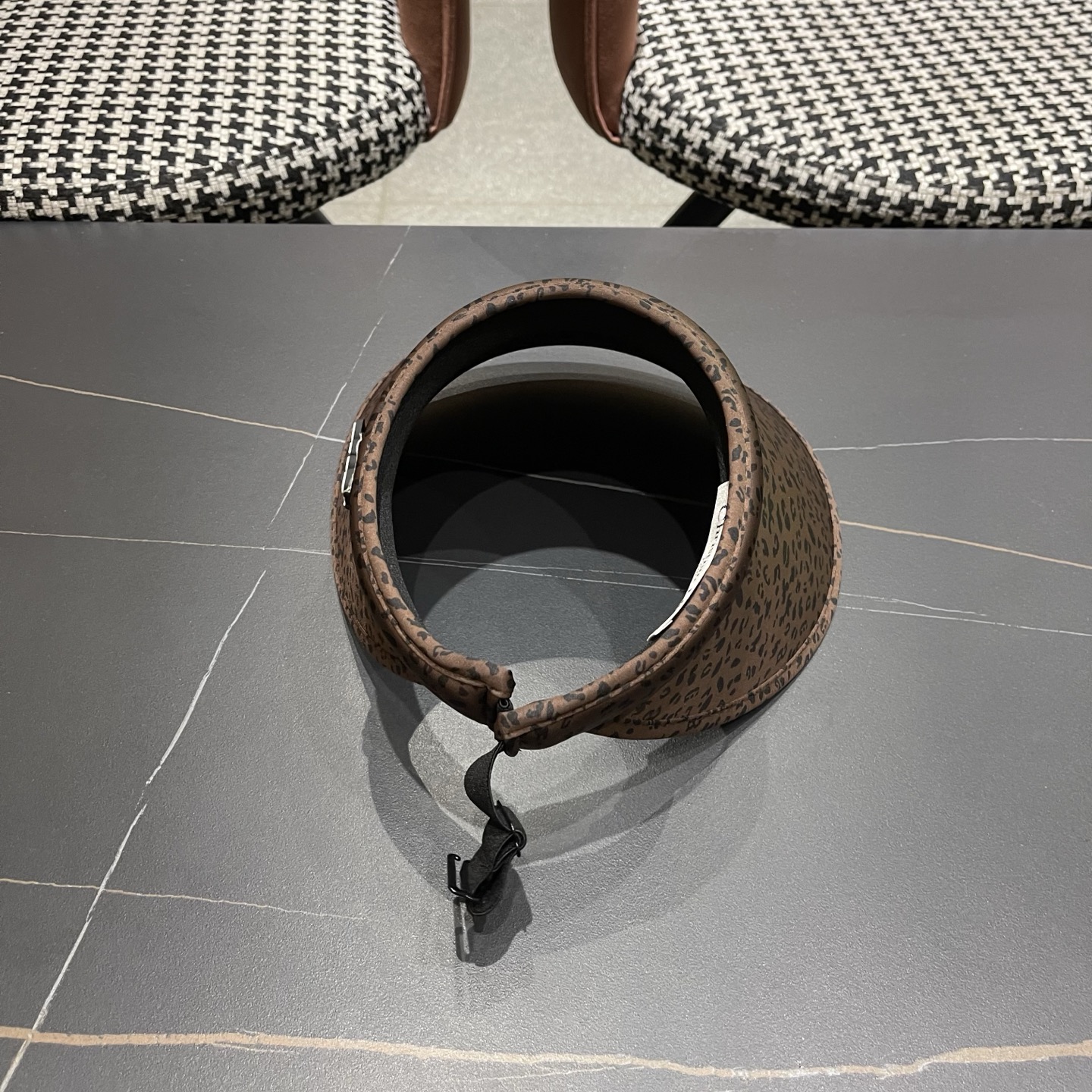 迪奥Dior 豹纹冰丝发箍空顶遮阳帽女夏季大帽檐防晒遮阳帽户外骑车时尚帽子