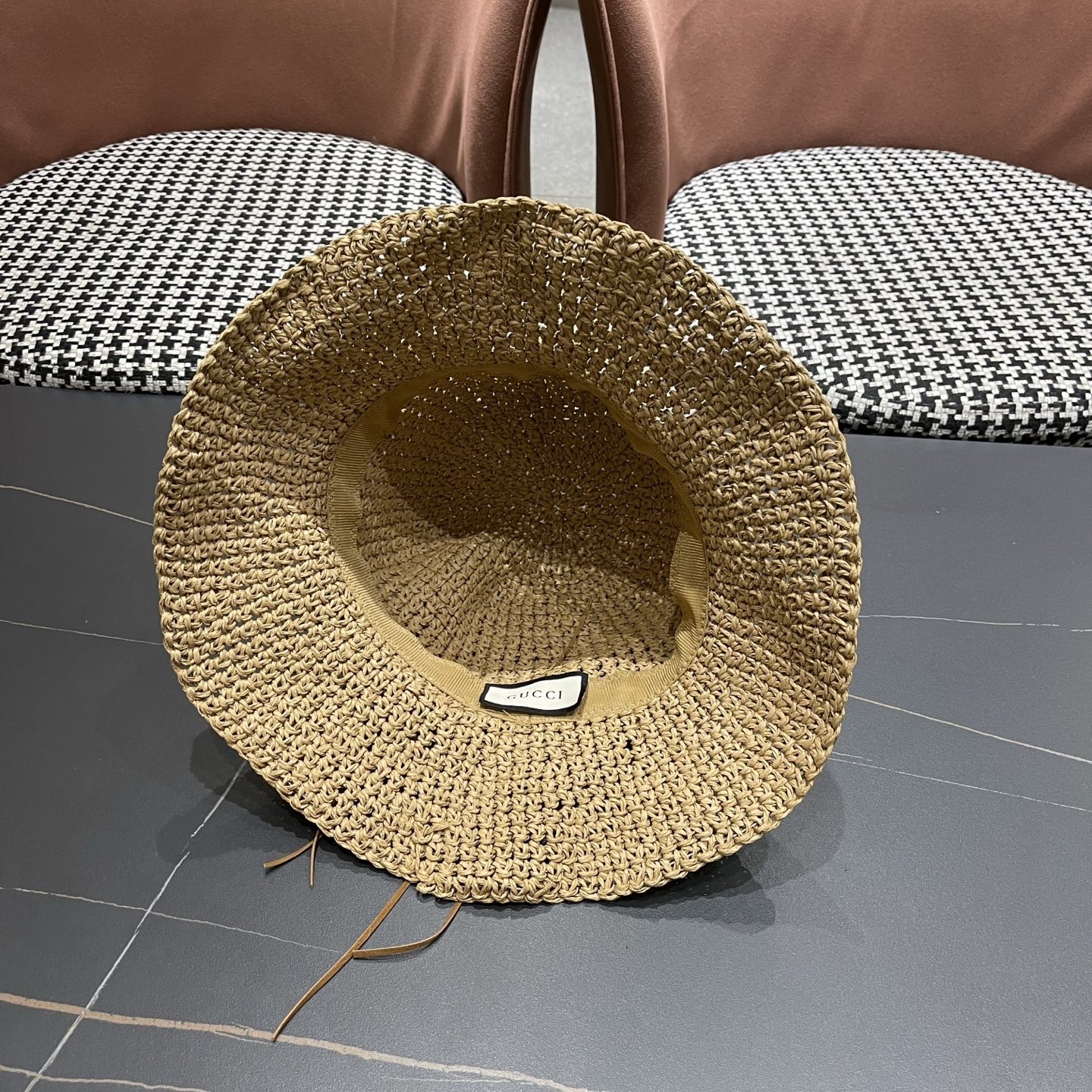 Gucci古奇新款四季款小渔夫镂空渔夫帽手工编织小桶帽，清新小甜心色系超🉑