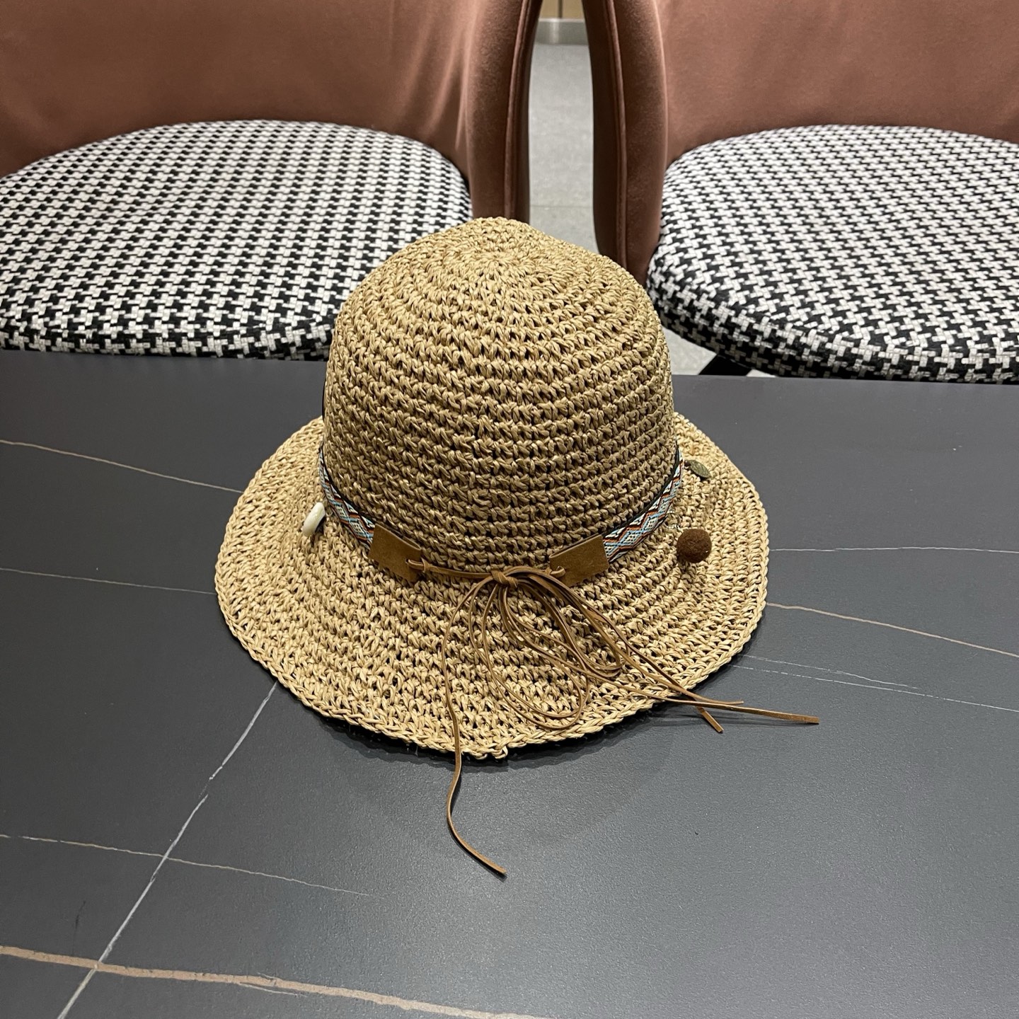 Gucci古奇新款四季款小渔夫镂空渔夫帽手工编织小桶帽，清新小甜心色系超🉑