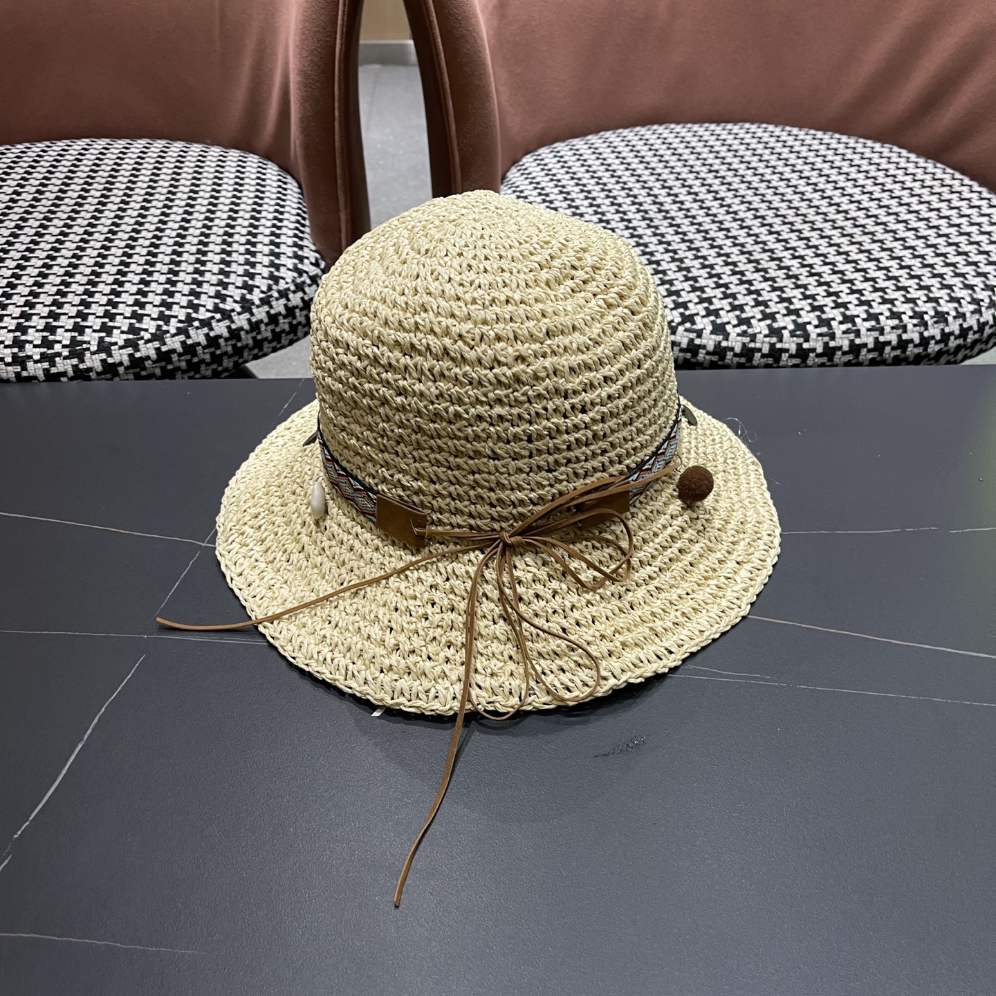 Gucci古奇新款四季款小渔夫镂空渔夫帽手工编织小桶帽，清新小甜心色系超🉑