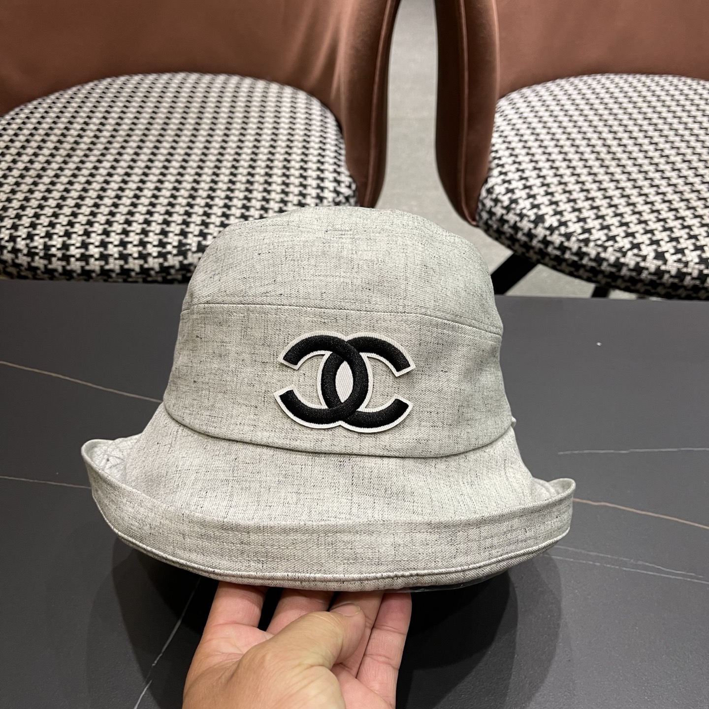 CHANEL香奈儿 日系渔夫帽女百搭卷边春夏季休闲时尚显脸小柔软布帽可折叠小盆帽