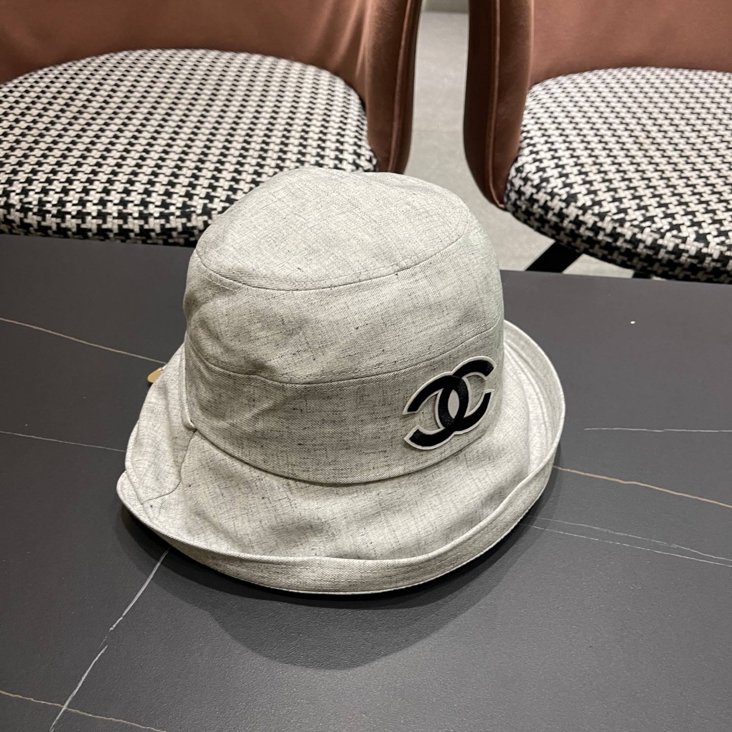 CHANEL香奈儿 日系渔夫帽女百搭卷边春夏季休闲时尚显脸小柔软布帽可折叠小盆帽